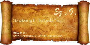 Szakonyi István névjegykártya