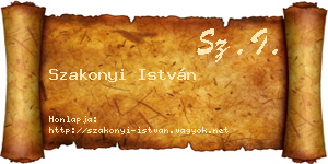 Szakonyi István névjegykártya